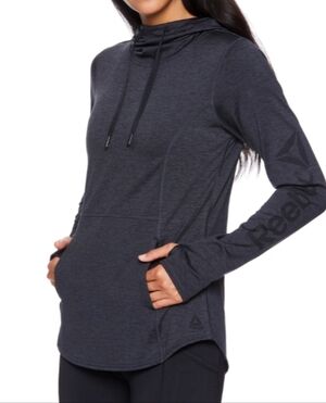 Reebok Women’s Elite Performance Cowl Neck Hoodie Size Medium Blue